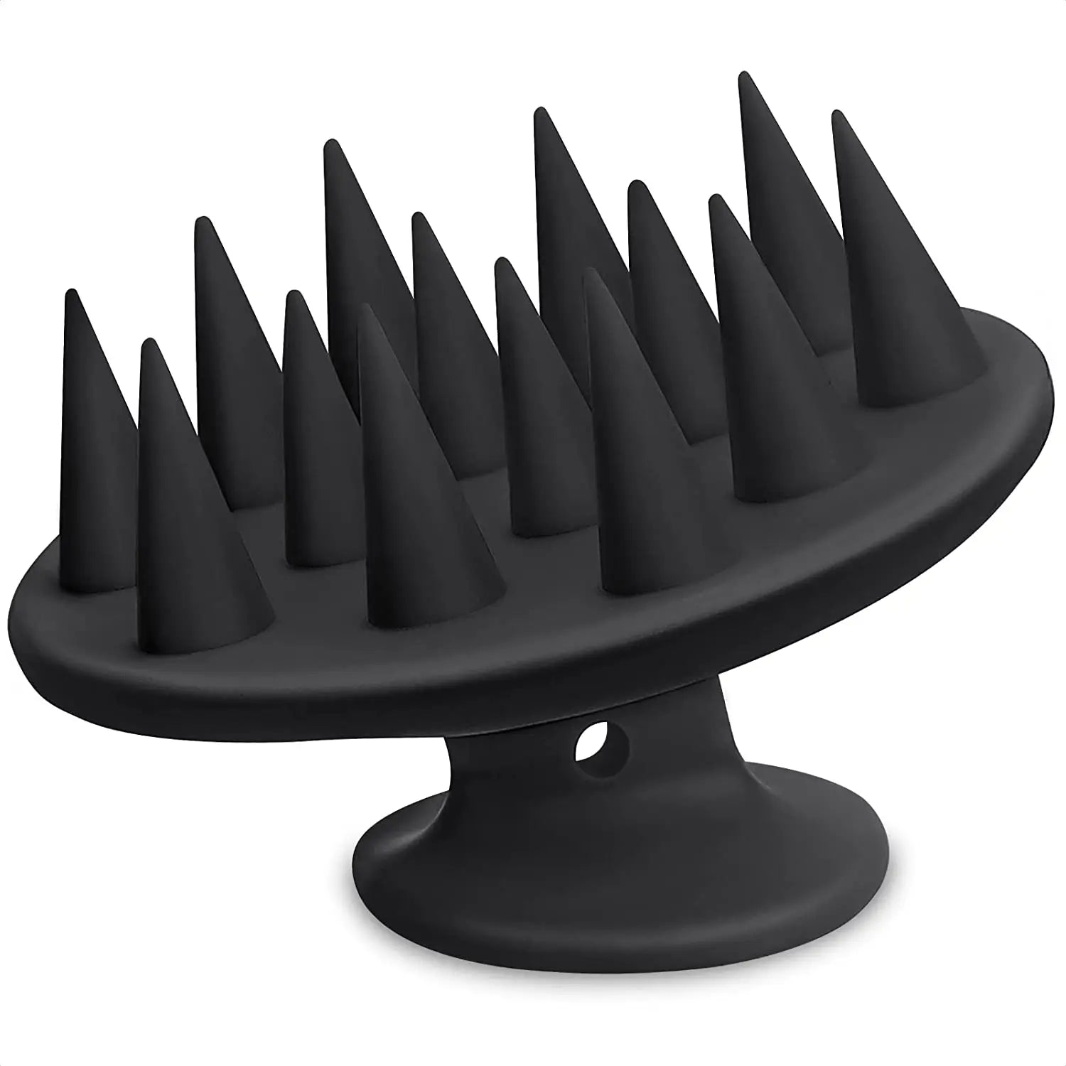 Cepillo de silicona para champú y masajeador del cuero cabelludo, con púas largas y rígidas para cabello largo, rizado y grueso, exfoliante capilar.