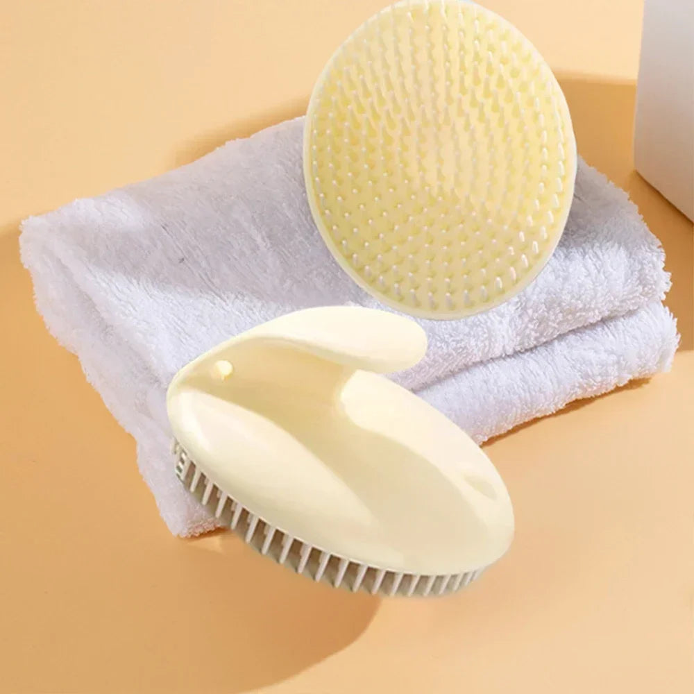Cepillo de silicona para champú, cabezal de masaje para el cuero cabelludo, peine para lavar el cabello, cepillo de masaje corporal, cepillo para ducha y baño.