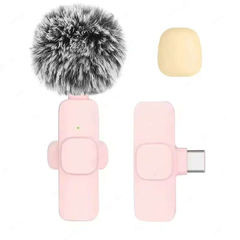 Micrófono de solapa inalámbrico Mini USB-C con reducción de ruido para iPhone y Android, ideal para transmisiones en vivo y entrevistas. Micrófono portátil de mano.