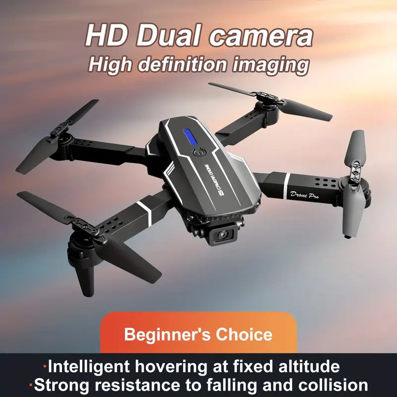 Dron cuadricóptero E88 con cámaras HD duales - Negro (cámara HD dual)