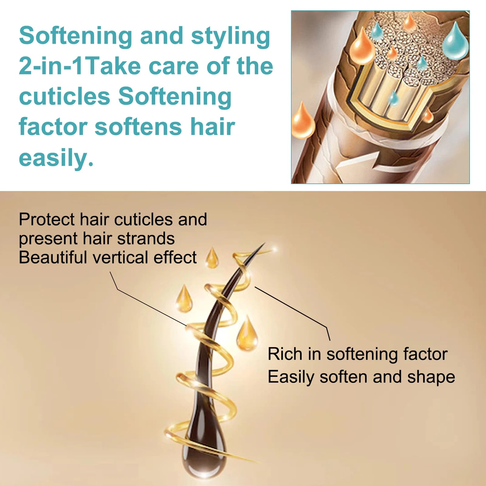 Crema correctora de queratina para cabello liso. Repara el cabello dañado. Mejora la calidad del cabello. Suaviza el cabello. Previene la sequedad y el encrespamiento. Producto para el cuidado del cabello.