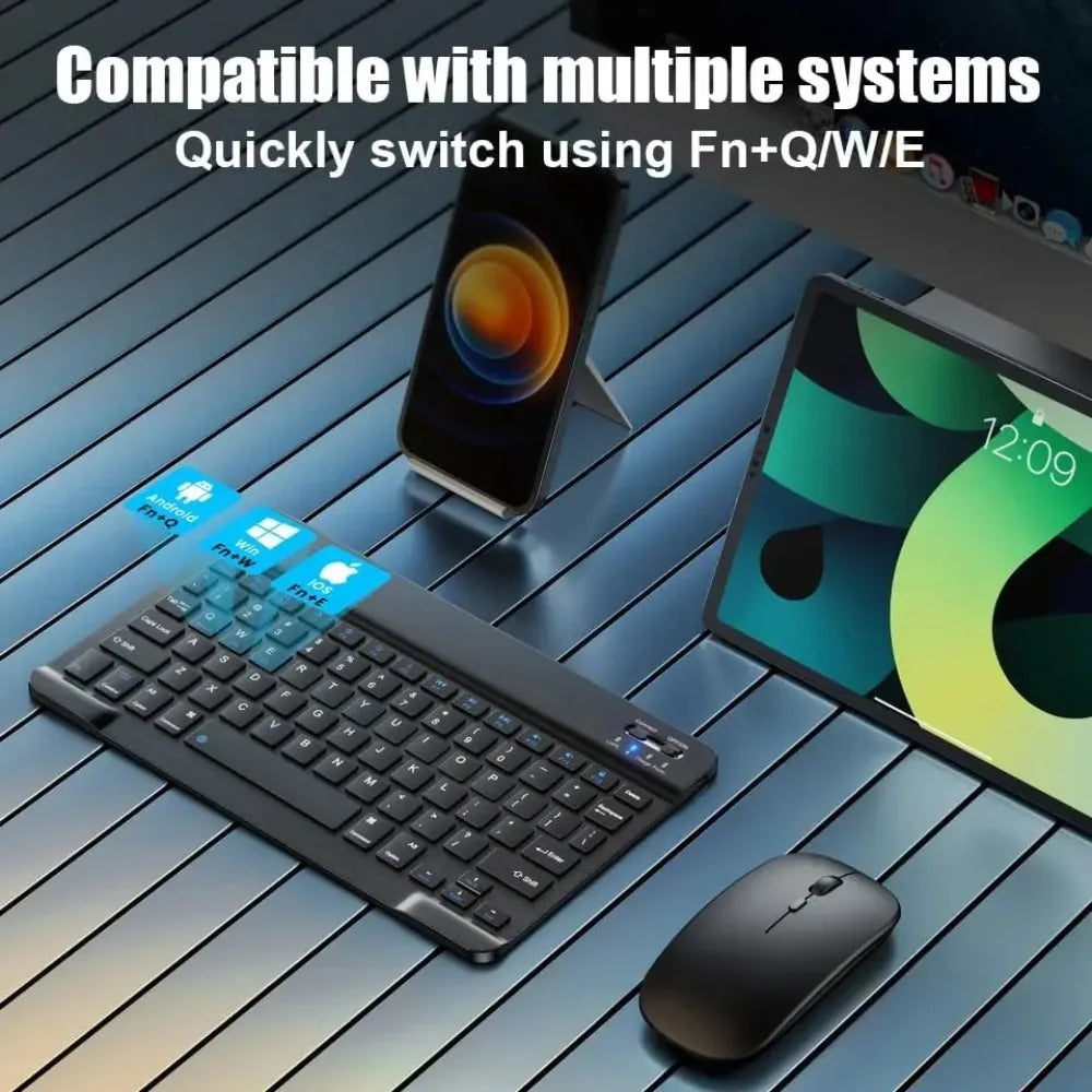 Teclado Bluetooth para iPad de 10.ª generación, iPad Pro de 13, 12, 11, 10, 9, 8 y 7 pulgadas, iPad Air de 13, 11.ª generación, iPad Mini, tabletas Samsung y Xiaomi.