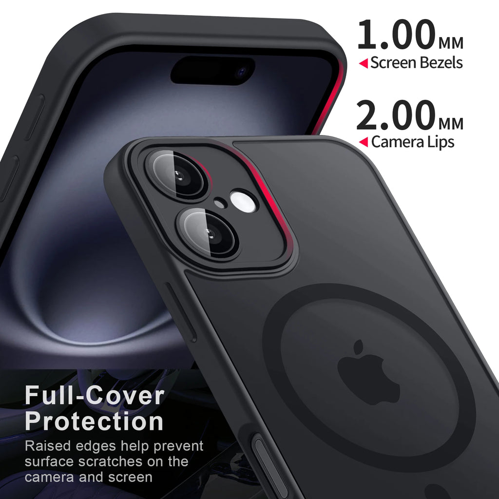 Funda de lujo magnética, mate, translúcida y a prueba de golpes para iPhone 11 12 13 14 15 16 con cubierta de carga inalámbrica MagSafe.