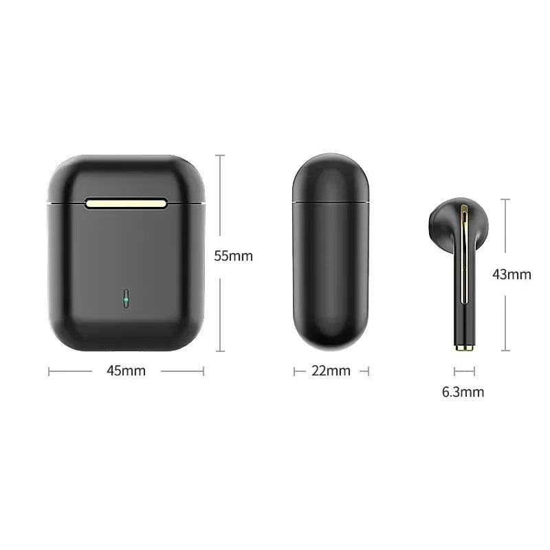 Auriculares inalámbricos J18 In-Ear TWS Bluetooth, auriculares deportivos HiFi estéreo para juegos, resistentes al agua con micrófono.