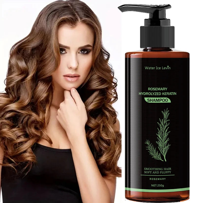 Champú de romero y queratina: fresco y no graso, rico en extractos de romero y aminoácidos, cabello sano, mayor volumen, cuidado para todo tipo de cabello.