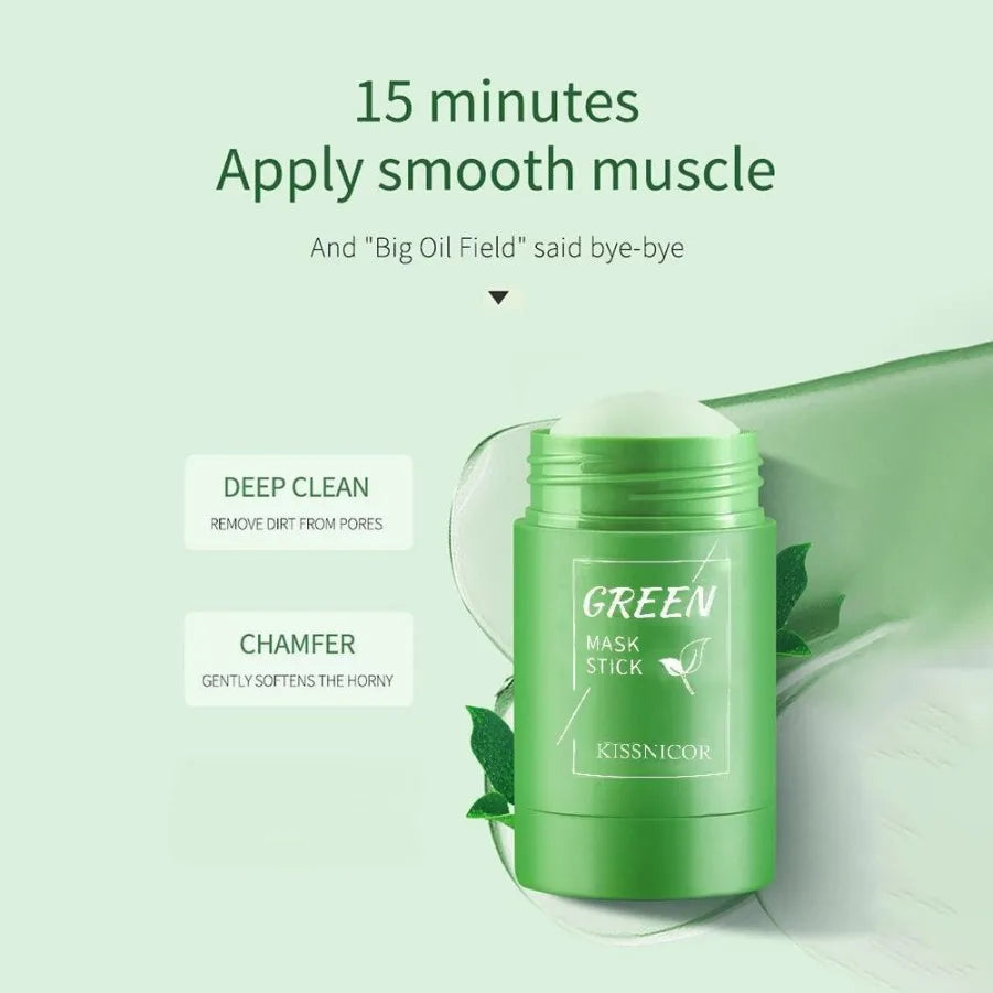Mascarilla facial de té verde. Limpieza profunda con té verde. Hidratación profunda. Reduce los poros. Elimina puntos negros y acné. Cuidado facial coreano para la piel.