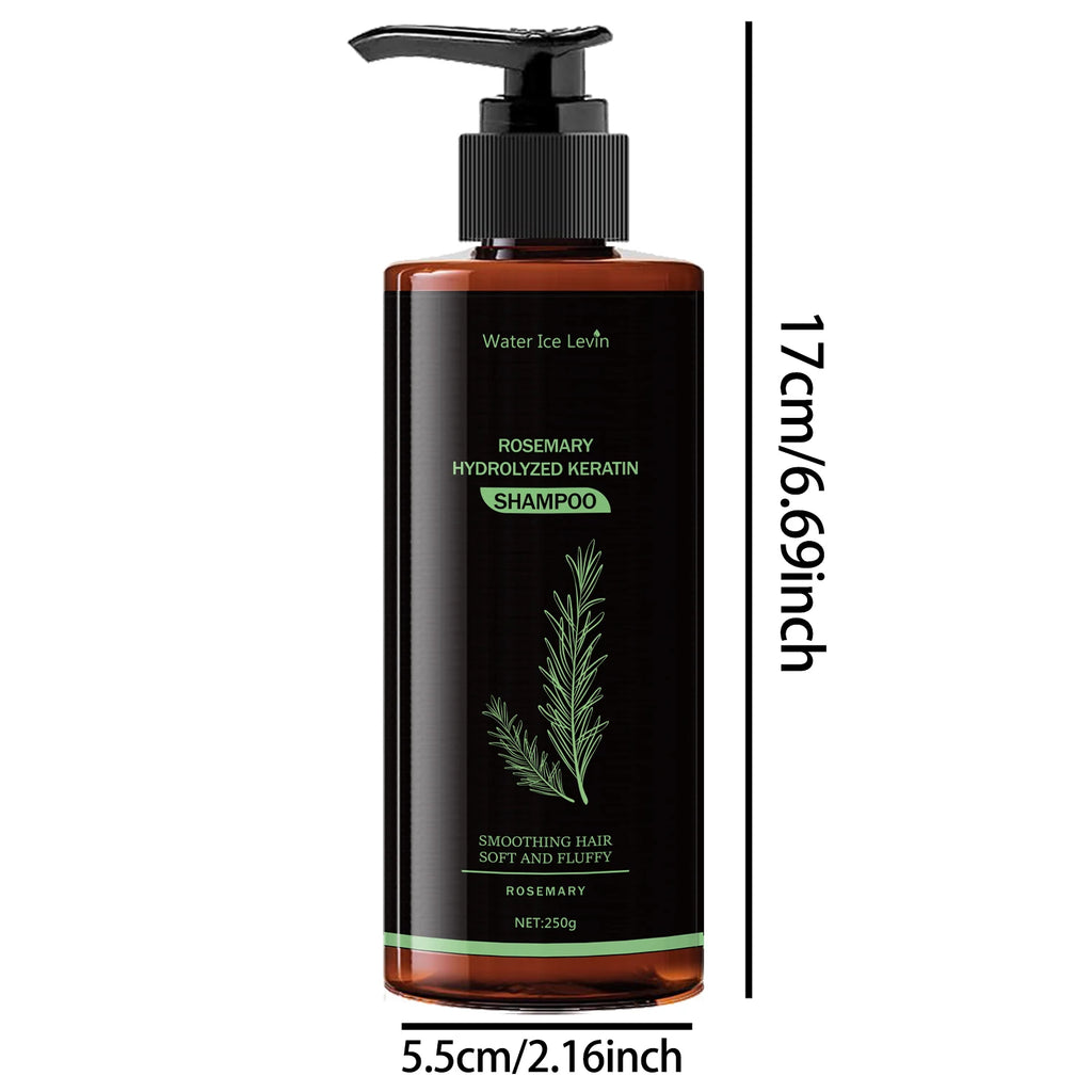 Champú de romero y queratina: fresco y no graso, rico en extractos de romero y aminoácidos, cabello sano, mayor volumen, cuidado para todo tipo de cabello.