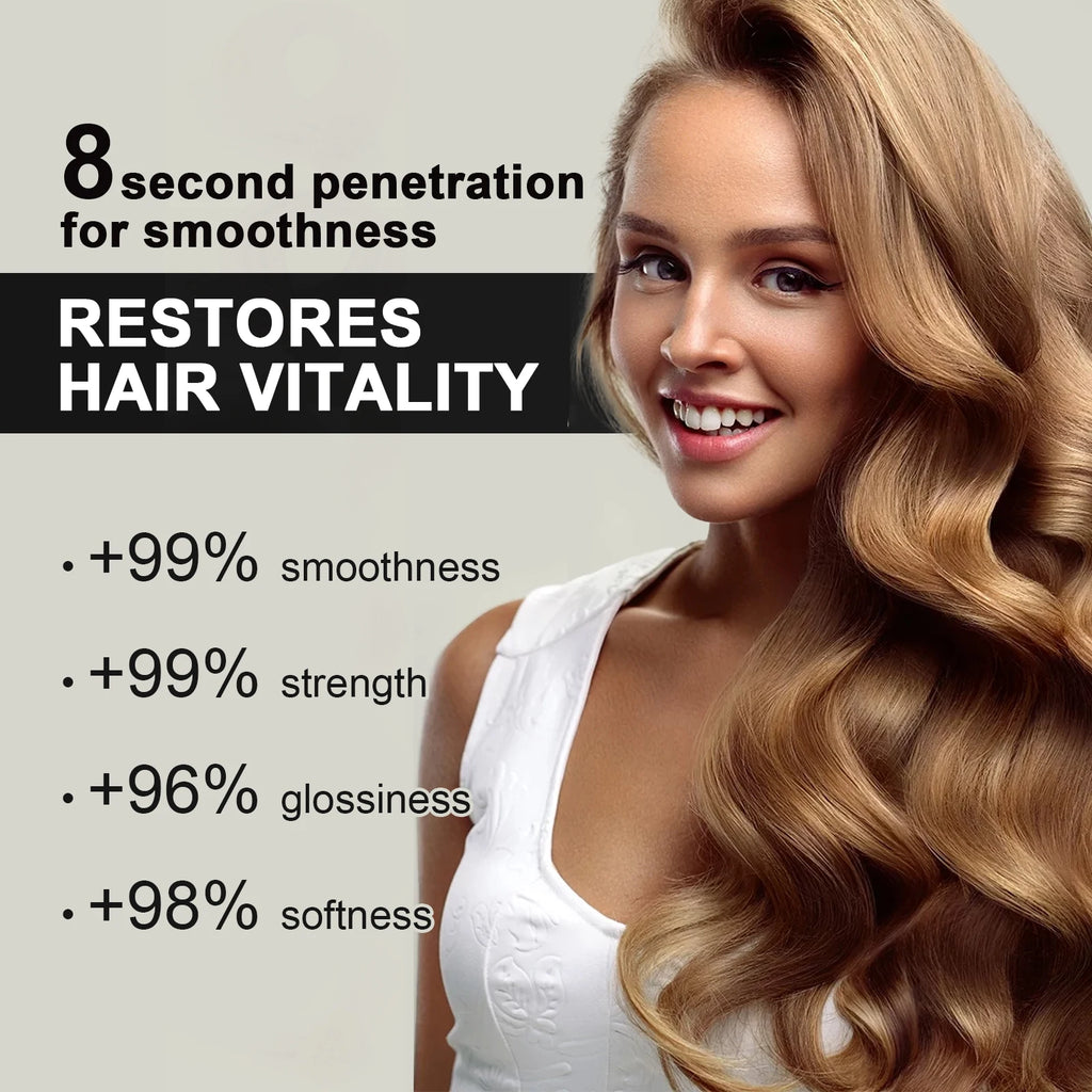 Crema capilar de queratina 8 Seconds Hair Mask Mejora el cabello encrespado y enredado Previene la rotura y las puntas abiertas Producto para el cuidado del cabello