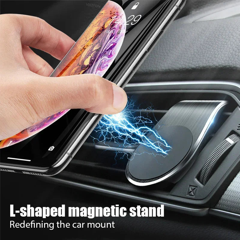 Soporte magnético para teléfono de coche con clip para rejilla de ventilación, soporte para móvil de coche, compatible con iPhone, Xiaomi, Samsung y LG.
