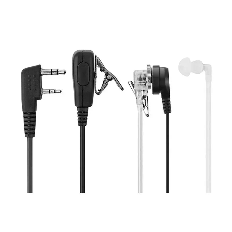 Auriculares con micrófono PTT de 2 pines, tubo acústico oculto, auricular intrauditivo para radios CB Kenwood TYT Baofeng UV-5R BF-888S.