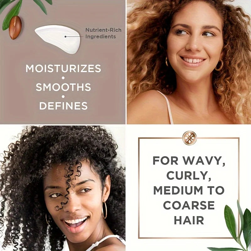 GZE CURL DEFINING CREAM with Argan Oil for Wavy and Curly Hair Hair Moisturizer and Deep Conditioning for Shine and Bounce