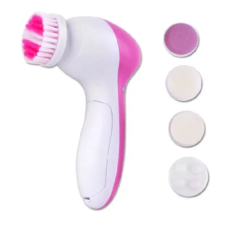 Limpiador facial eléctrico 5 en 1: cepillo limpiador facial, máquina de lavado, masajeador para el cuidado de la piel, limpiador de puntos negros, herramientas de limpieza facial.