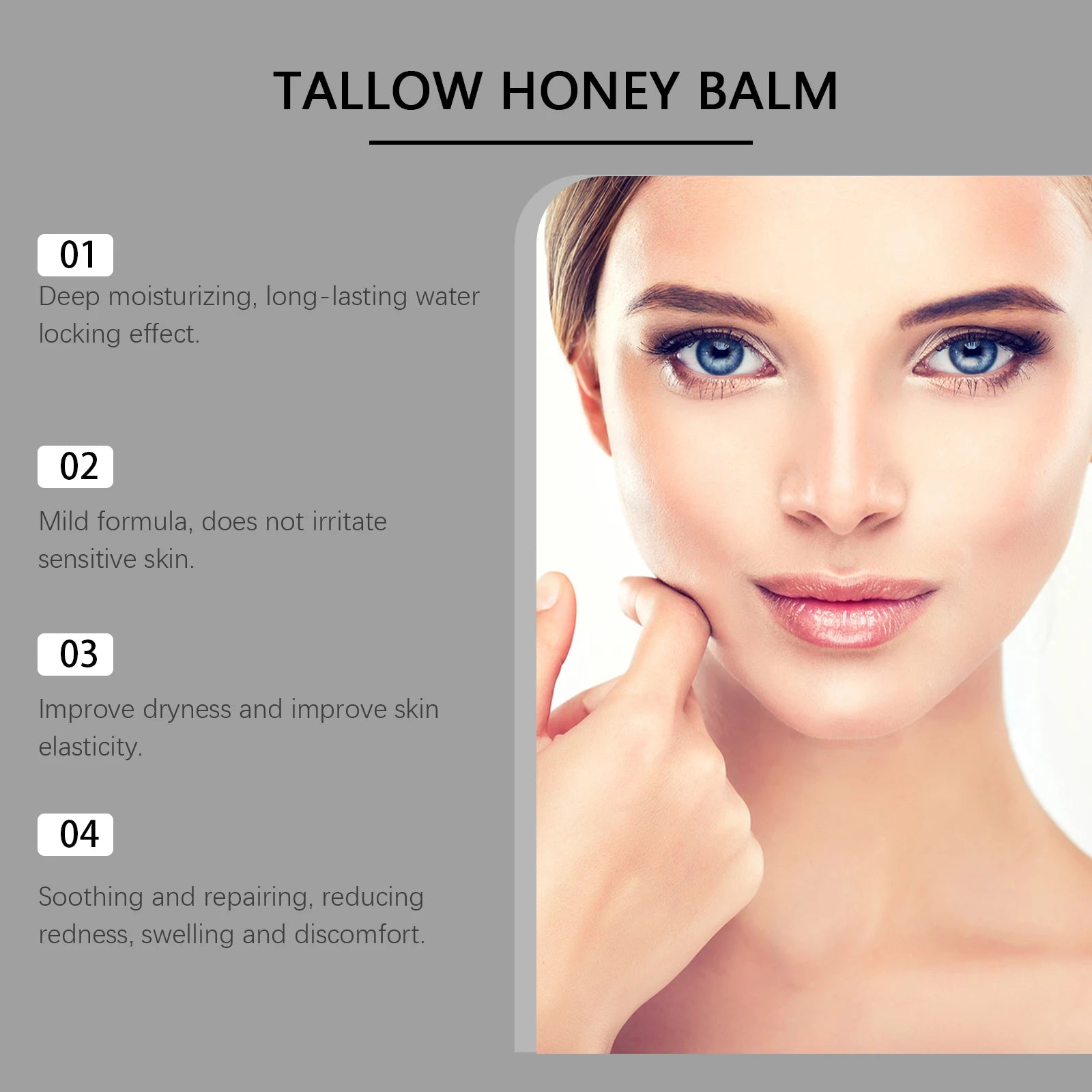Crema facial de sebo de res, bálsamo de miel cruda orgánica para el cuidado de la piel, iluminador, hidratante corporal natural batido de vacas alimentadas con pasto, loción hidratante.