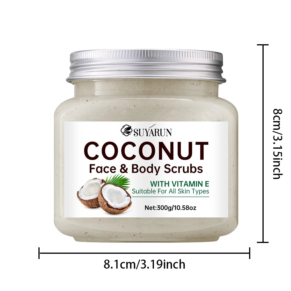 SUYARUN Exfoliante Corporal Orgánico de Azúcar de Coco - Exfoliante e Hidratante - Cuidado Natural de Spa para una Piel Suave - 300 g.