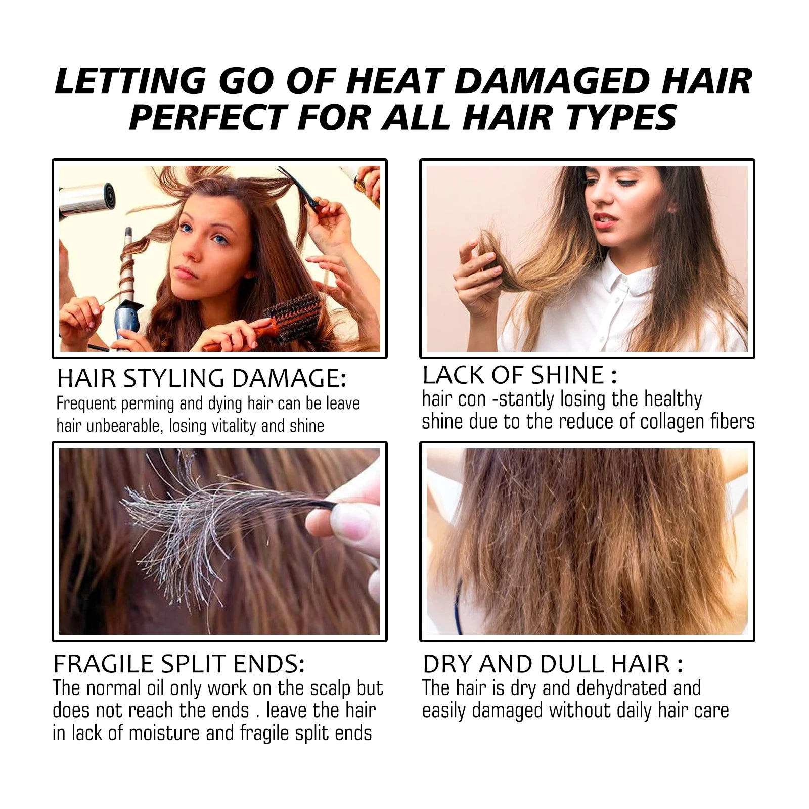 Crema capilar de queratina 8 Seconds Hair Mask Mejora el cabello encrespado y enredado Previene la rotura y las puntas abiertas Producto para el cuidado del cabello