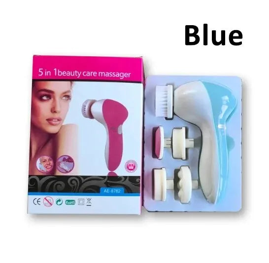 Limpiador facial eléctrico 5 en 1: cepillo limpiador facial, máquina de lavado, masajeador para el cuidado de la piel, limpiador de puntos negros, herramientas de limpieza facial.