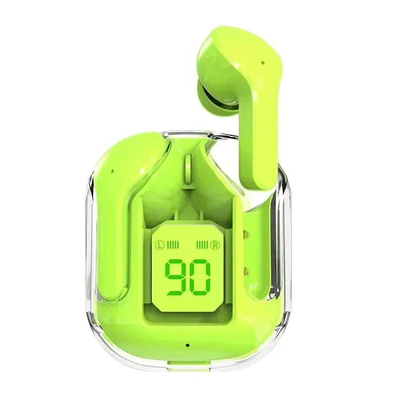 Auriculares inalámbricos mini T2 con pantalla digital LED de encendido, sonido estéreo, Bluetooth 5.3, compatibles con iPhone, Xiaomi y Lenovo.