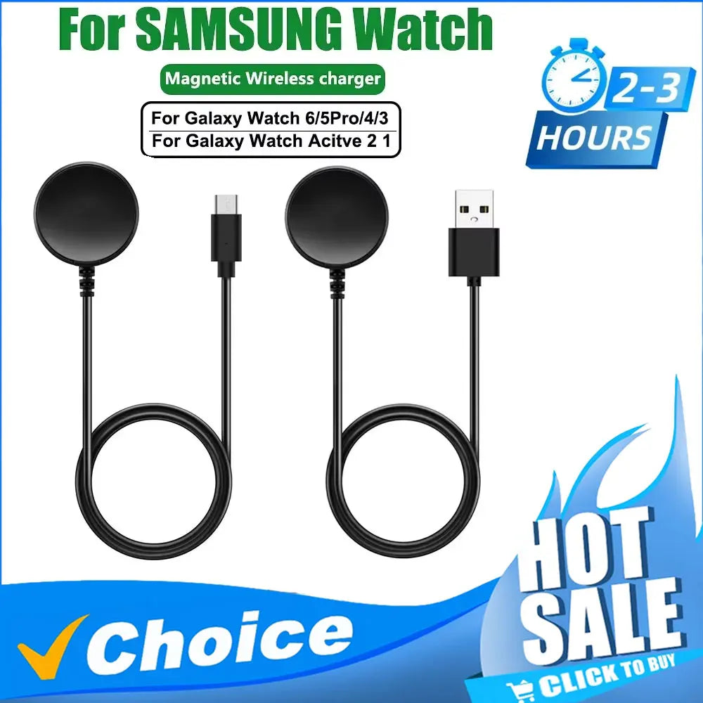 Cargador USB-C para Samsung Galaxy Watch 7/6/6 Classic/5/5 Pro/4/4 Classic, accesorios para relojes inteligentes, cargador de repuesto