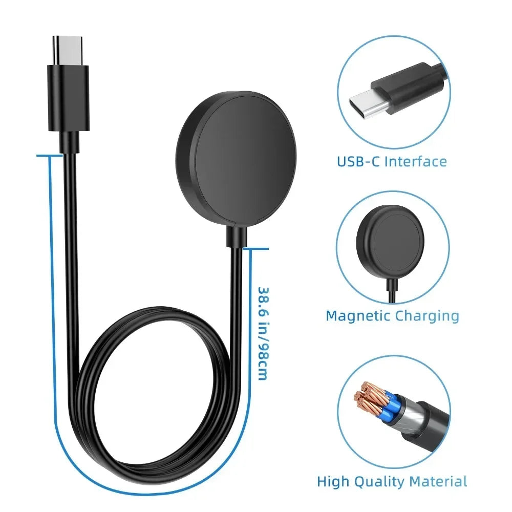 Cargador USB-C para Samsung Galaxy Watch 7/6/6 Classic/5/5 Pro/4/4 Classic, accesorios para relojes inteligentes, cargador de repuesto