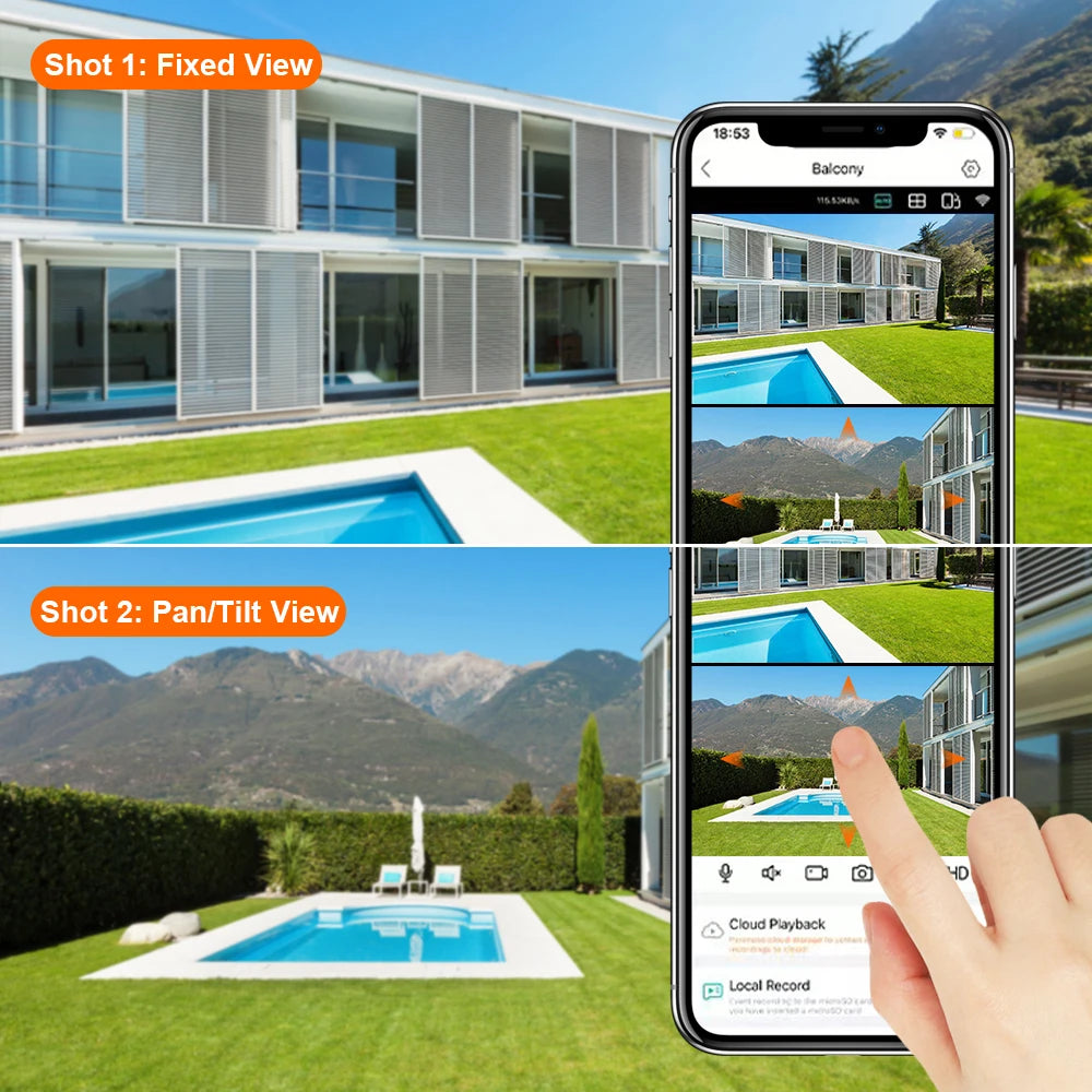 Cámara PTZ Wifi de 8MP 4K con doble lente y doble pantalla, detección humana por IA, cámara de seguridad IP CCTV inalámbrica para exteriores.