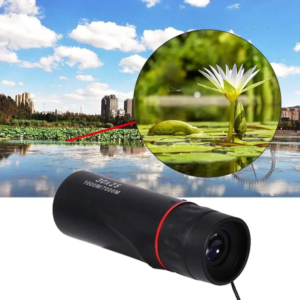 Telescopio monocular HD 2000x25 Mini Telescopio portátil para teléfono móvil con soporte Telescopios para exteriores Camping Caza Observación de aves