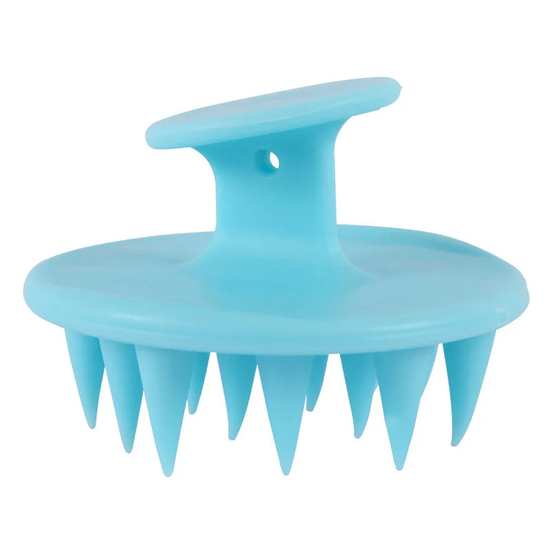 Cepillo de silicona para champú y masajeador del cuero cabelludo, con púas largas y rígidas para cabello largo, rizado y grueso, exfoliante capilar.