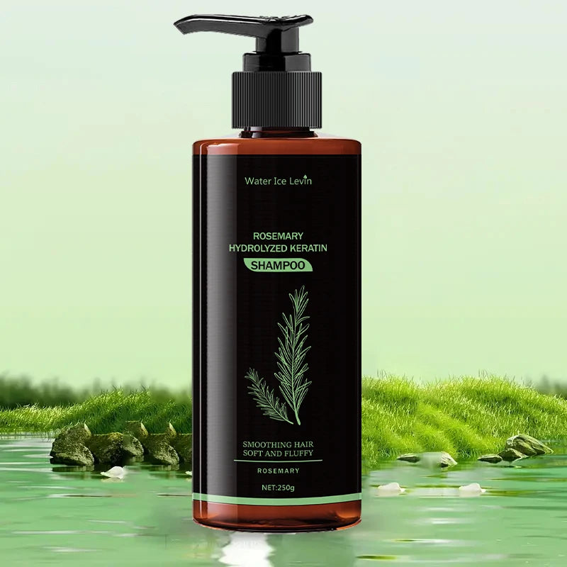 Champú de romero y queratina: fresco y no graso, rico en extractos de romero y aminoácidos, cabello sano, mayor volumen, cuidado para todo tipo de cabello.