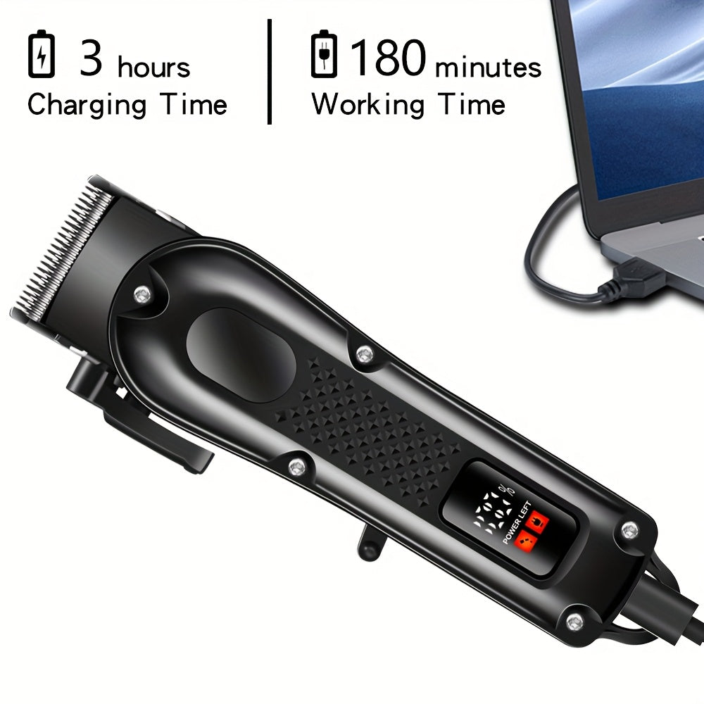 Kit de corte de pelo para hombre con recortadora recargable por USB (4 piezas)
