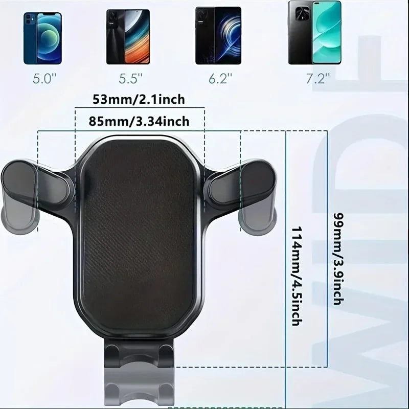 Soporte para teléfono de coche para dispositivos móviles de 4,7 a 6,7 pulgadas, clip de montaje para rejilla de ventilación, soporte para móvil, smartphone, GPS, iPhone, Samsung, Xiaomi