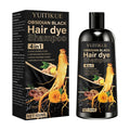 Champú tinte para el cabello negro obsidiana 4 en 1, color duradero, efecto natural instantáneo, cobertura negra, ingredientes vegetales naturales.