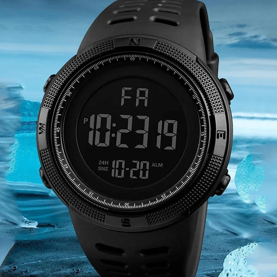 Reloj electrónico para hombre, relojes deportivos militares, reloj de pulsera digital LED multifunción luminoso para hombre, niños, estudiantes y adolescentes.