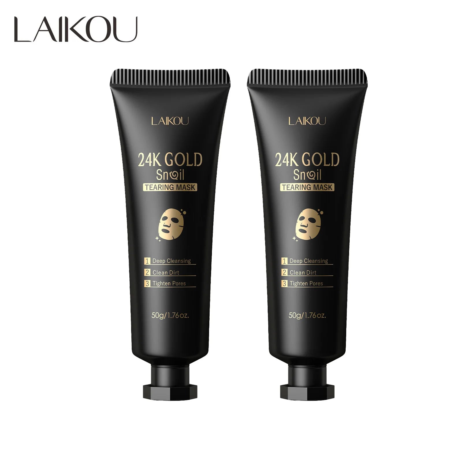 Mascarilla facial exfoliante de oro de 24 quilates con flor de cerezo de LAIKOU, antiarrugas, blanqueadora, para eliminar puntos negros, mascarilla facial desprendible. Productos para el cuidado de la piel.