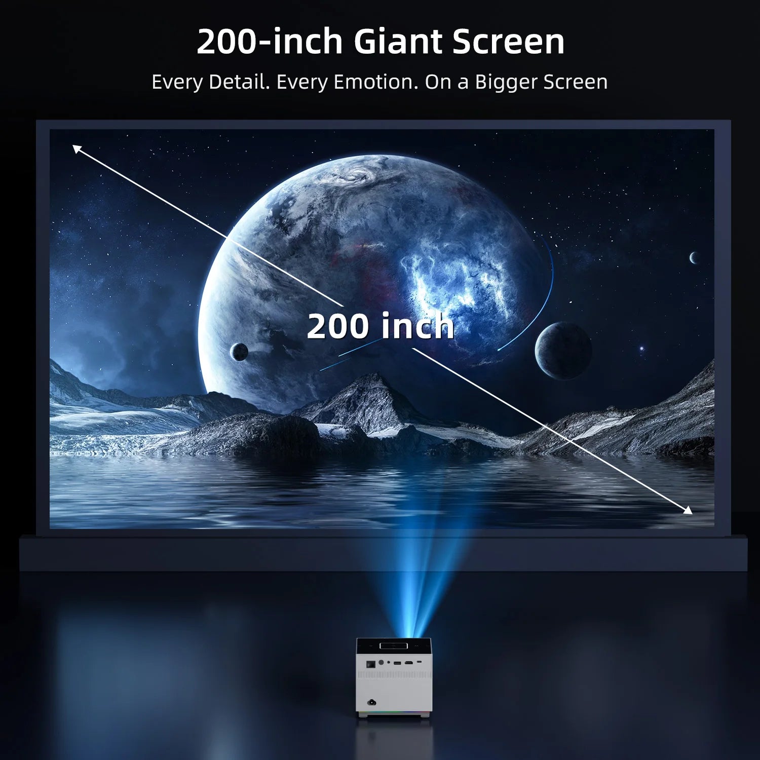 Proyector mini Xnano 4K 1280*720P Android 9 350ANSI Dual Wifi BT5.0 Enfoque automático Cine en casa Exterior Portátil Proyector inteligente X3
