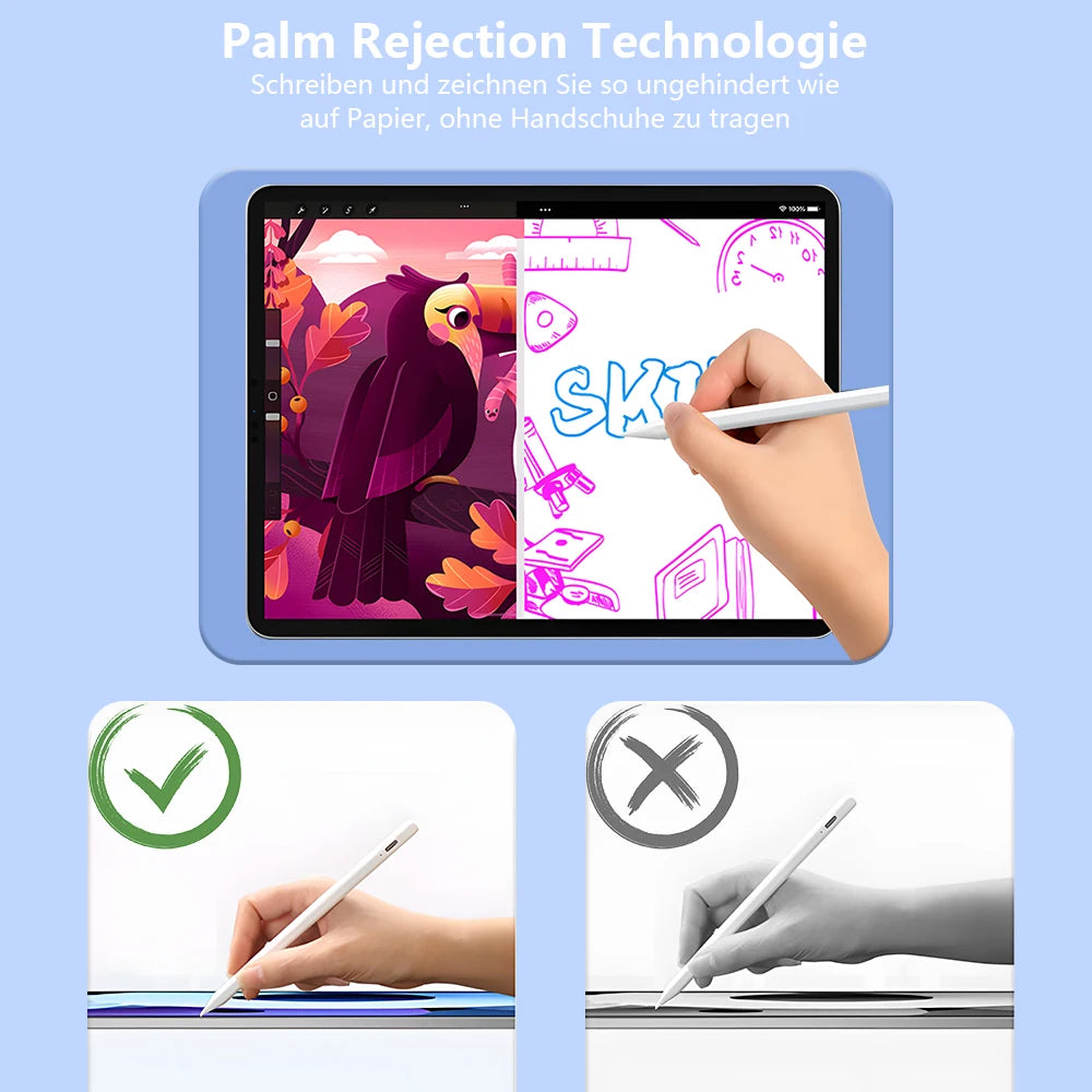Lápiz óptico para Apple Pencil con indicadores LED de encendido y rechazo de palma. Lápiz táctil para iPad 2025, 2022, 2021, 2020, 2019 y 2018.
