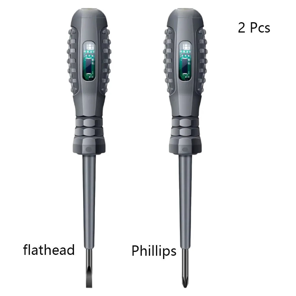 Destornillador de prueba multifuncional para electricistas, lápiz de prueba de inducción sin contacto de CA, comprobador de voltaje de 70-600 V, luces de inducción rojas y verdes.