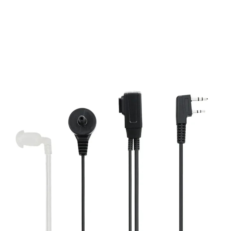 Auriculares con micrófono PTT de 2 pines, tubo acústico oculto, auricular intrauditivo para radios CB Kenwood TYT Baofeng UV-5R BF-888S.