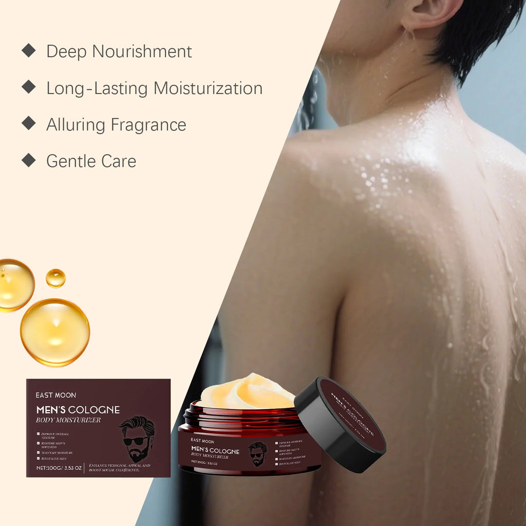 Loción corporal hidratante con aroma a madera, nutrición profunda, rápida absorción y no grasa para el cuidado de la piel.