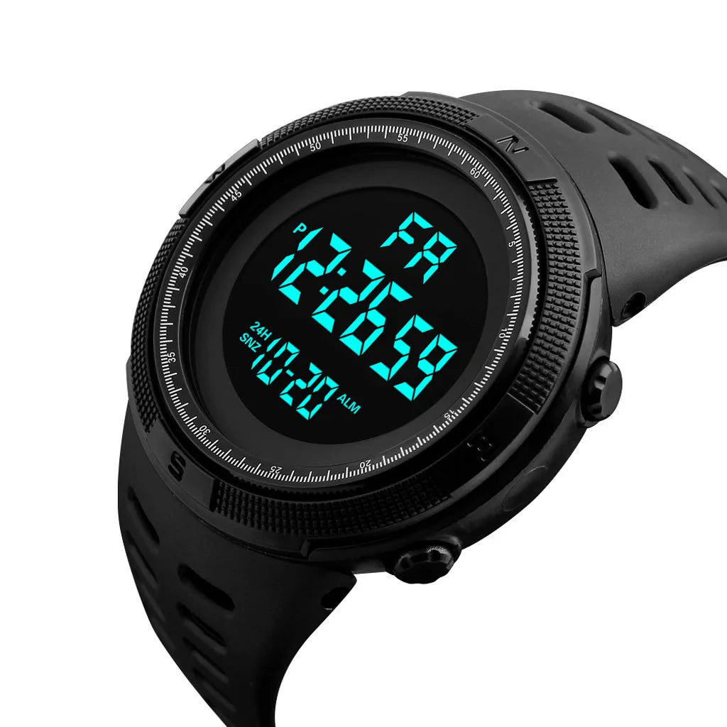 Reloj electrónico para hombre, relojes deportivos militares, reloj de pulsera digital LED multifunción luminoso para hombre, niños, estudiantes y adolescentes.