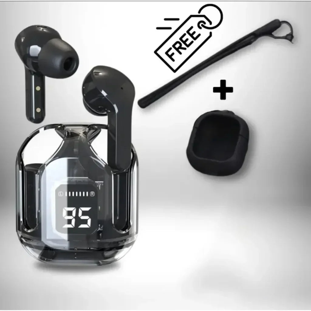 Auriculares inalámbricos mini T2 con pantalla digital LED de encendido, sonido estéreo, Bluetooth 5.3, compatibles con iPhone, Xiaomi y Lenovo.