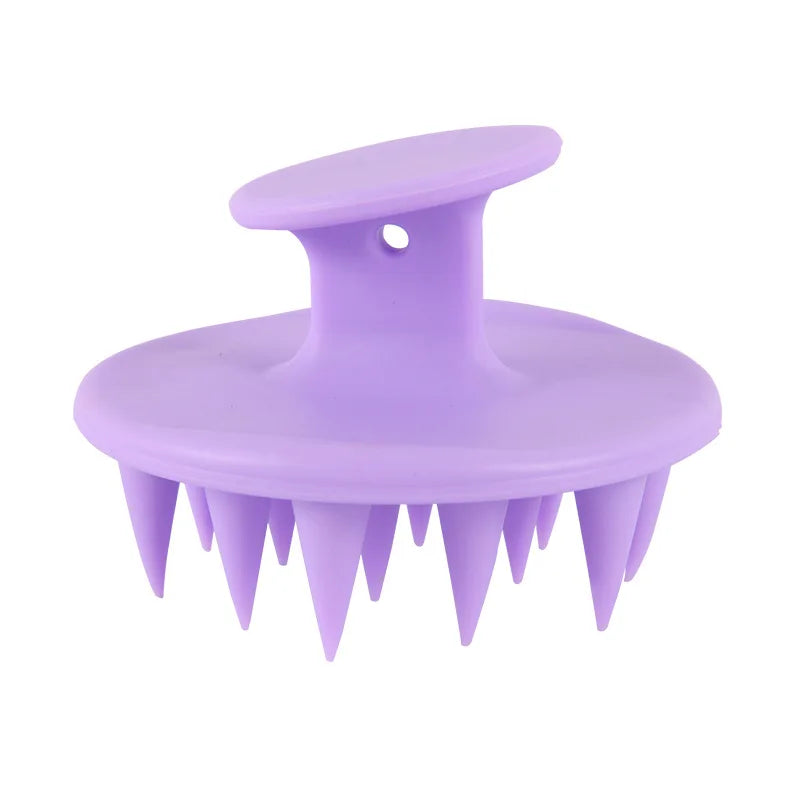 Cepillo de silicona para champú y masajeador del cuero cabelludo, con púas largas y rígidas para cabello largo, rizado y grueso, exfoliante capilar.