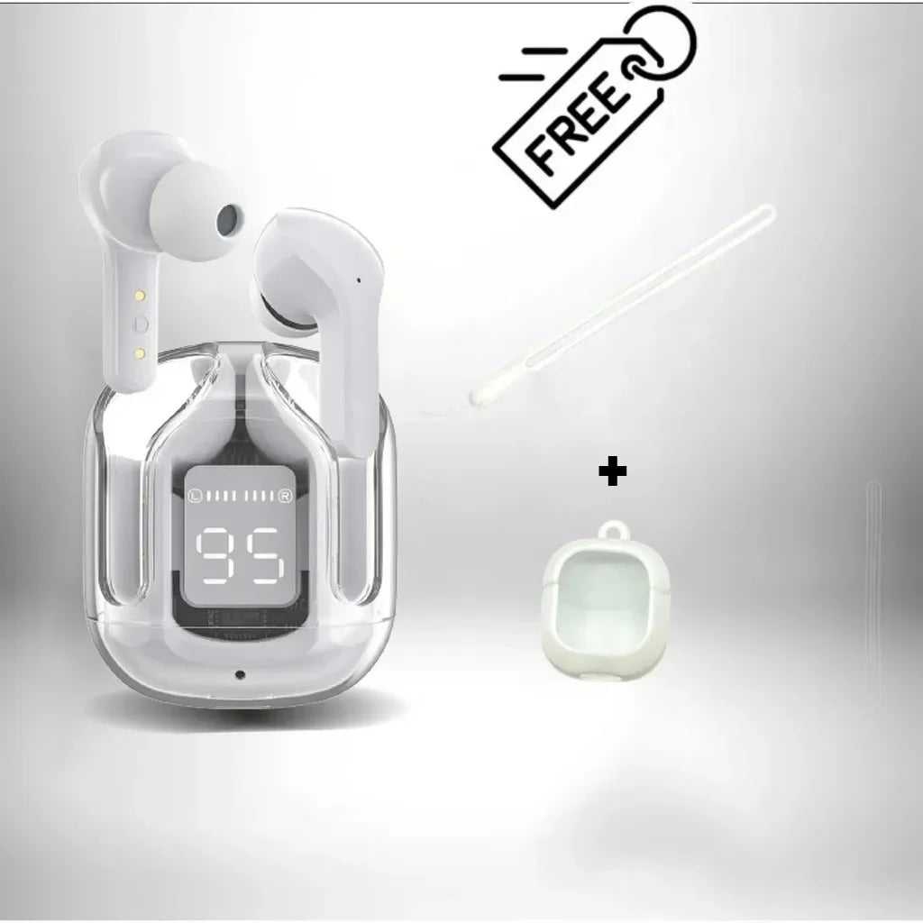 Auriculares inalámbricos mini T2 con pantalla digital LED de encendido, sonido estéreo, Bluetooth 5.3, compatibles con iPhone, Xiaomi y Lenovo.