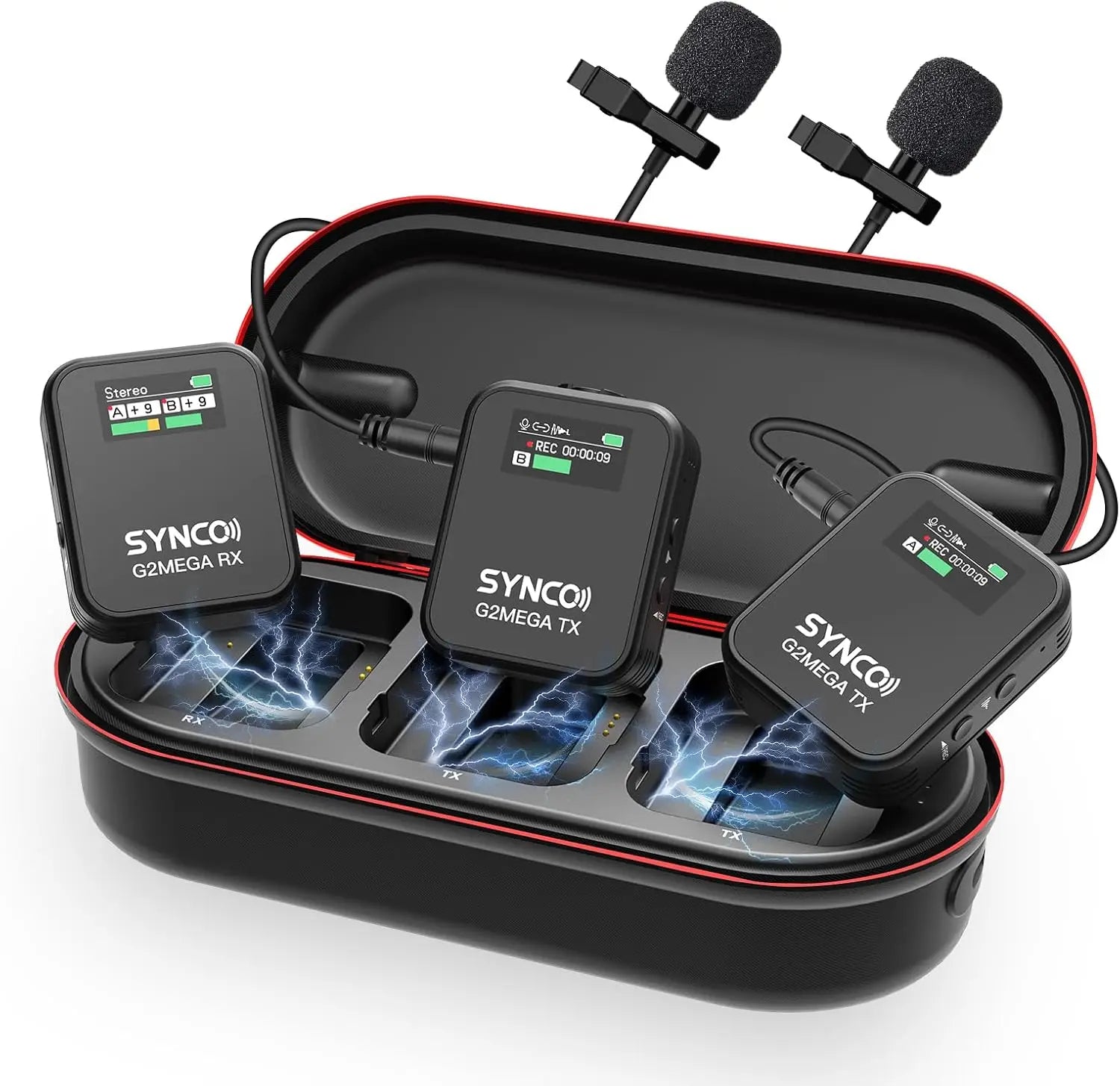 Micrófono de solapa inalámbrico SYNCO, G2(A2) 2.4G con transmisor dual, 48 kHz, 24 bits, 656 pies (8 horas) de alcance para clases en línea y vlogs.