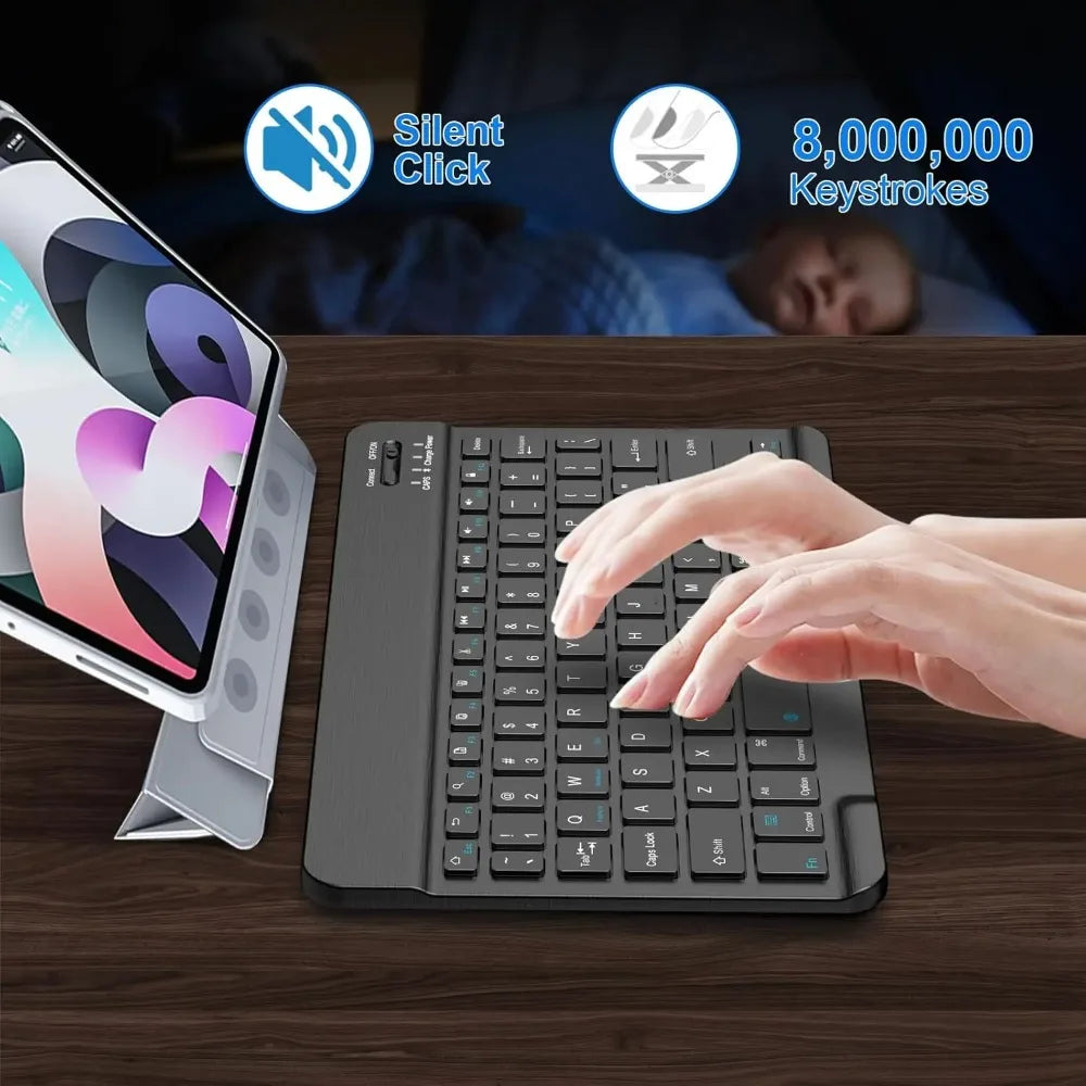 Teclado Bluetooth para iPad de 10.ª generación, iPad Pro de 13, 12, 11, 10, 9, 8 y 7 pulgadas, iPad Air de 13, 11.ª generación, iPad Mini, tabletas Samsung y Xiaomi.