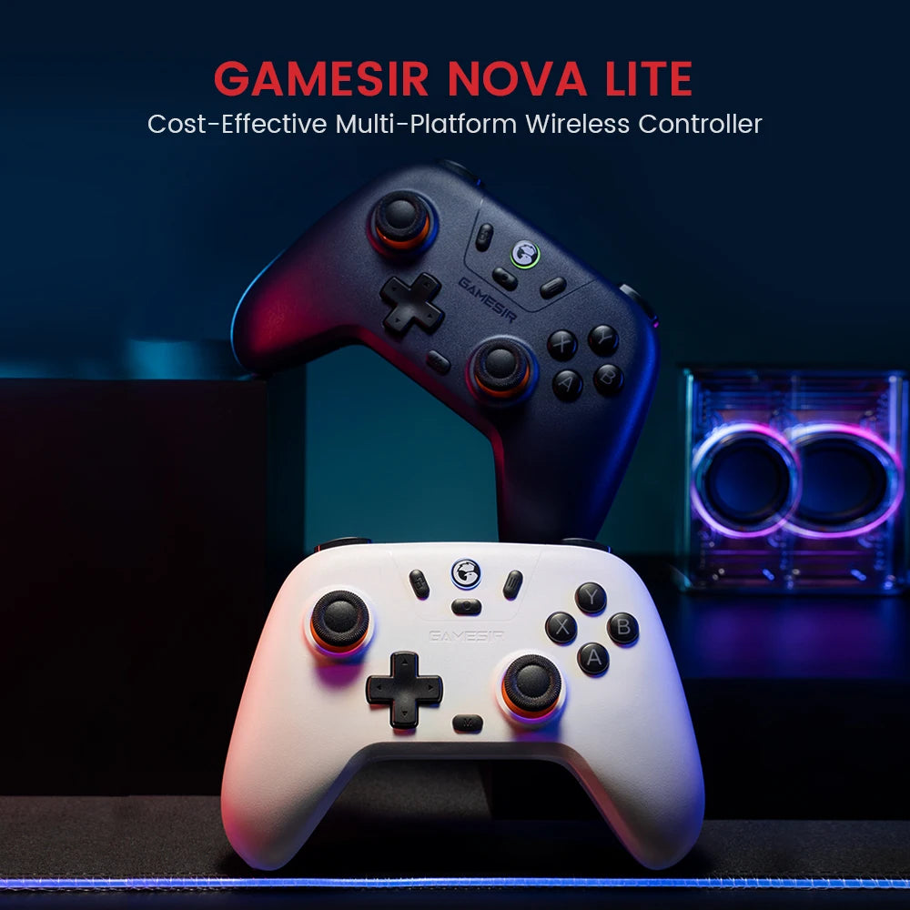 Mando inalámbrico GameSir Nova Lite con Bluetooth, dongle y conexión por cable para juegos de Switch, Android, iOS, PC y Steam.