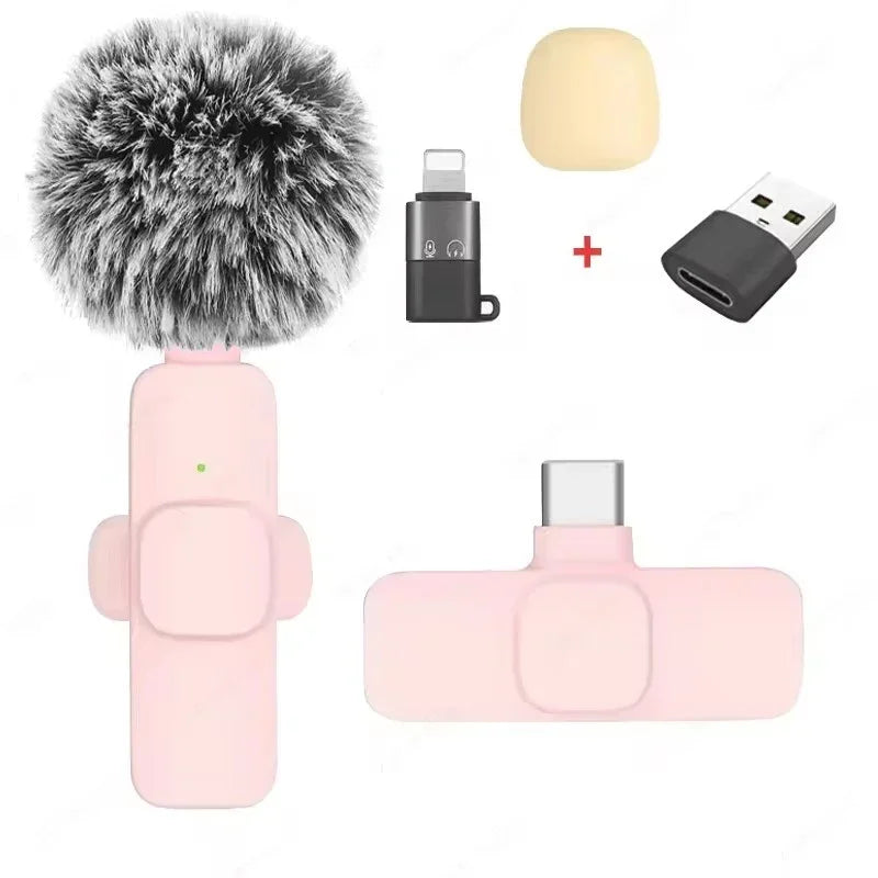 Micrófono de solapa inalámbrico Mini USB-C con reducción de ruido para iPhone y Android, ideal para transmisiones en vivo y entrevistas. Micrófono portátil de mano.