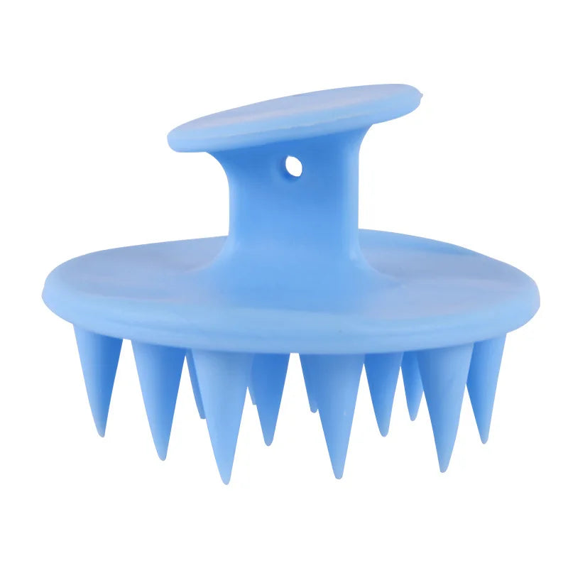 Cepillo de silicona para champú y masajeador del cuero cabelludo, con púas largas y rígidas para cabello largo, rizado y grueso, exfoliante capilar.