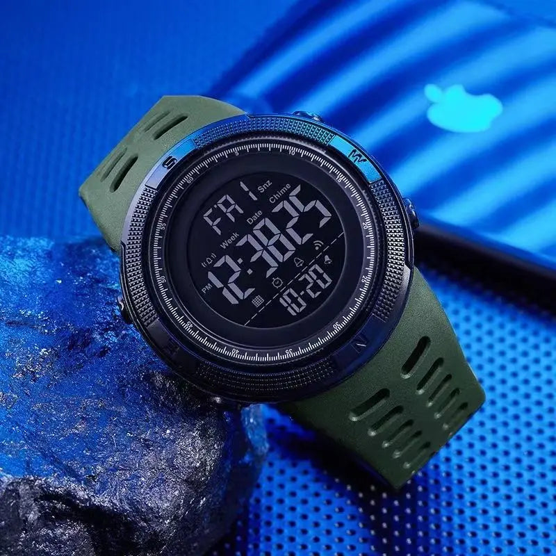 Reloj electrónico para hombre, relojes deportivos militares, reloj de pulsera digital LED multifunción luminoso para hombre, niños, estudiantes y adolescentes.