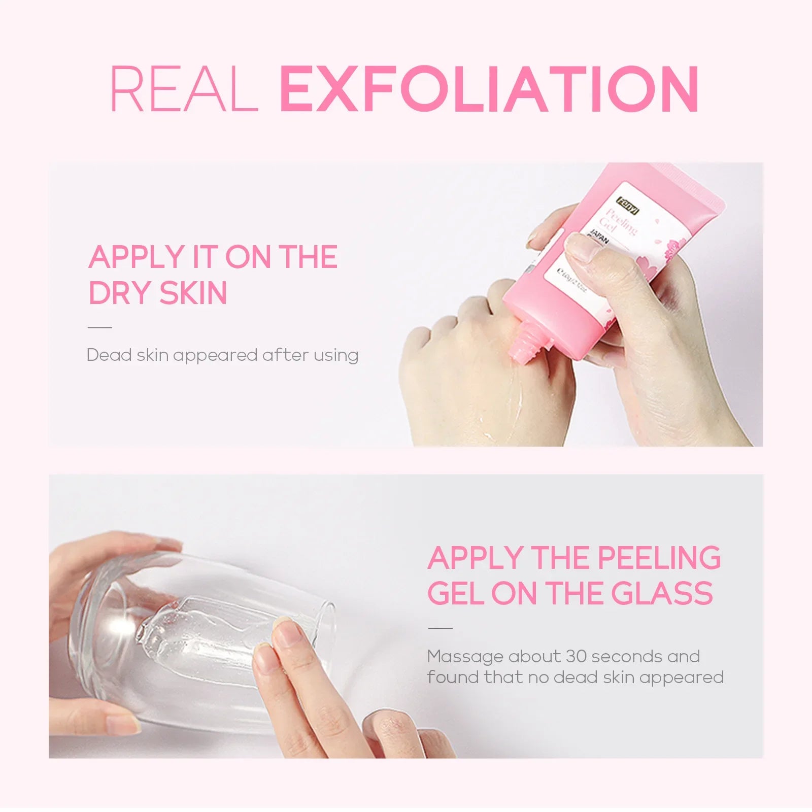 Gel exfoliante facial de limpieza profunda Sakura para el cuidado de la piel, blanqueador, hidratante y reparador, 60 g