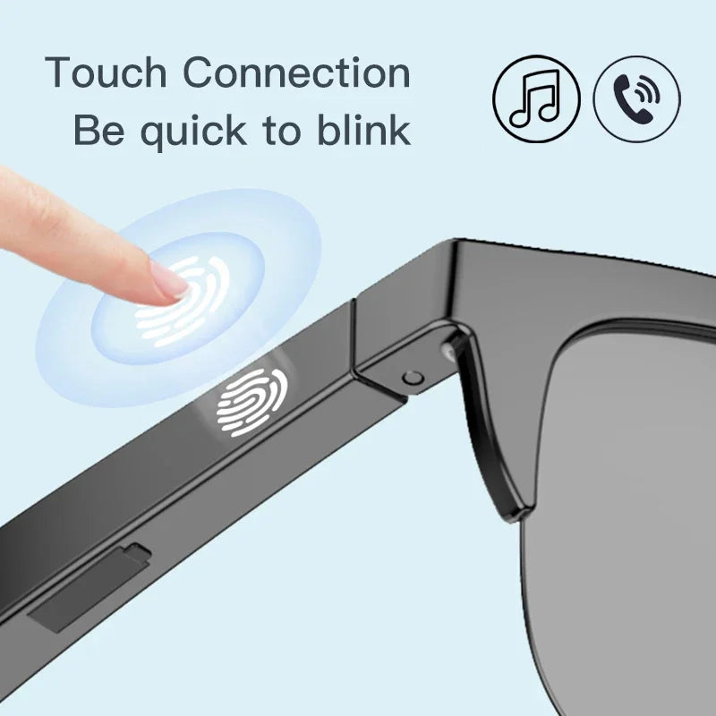 Nuevas gafas de sol inteligentes Bluetooth V5.3, ideales para deportes al aire libre, con auriculares HIFI, color negro, tecnología anti-contacto y protección UV para hombres y mujeres.