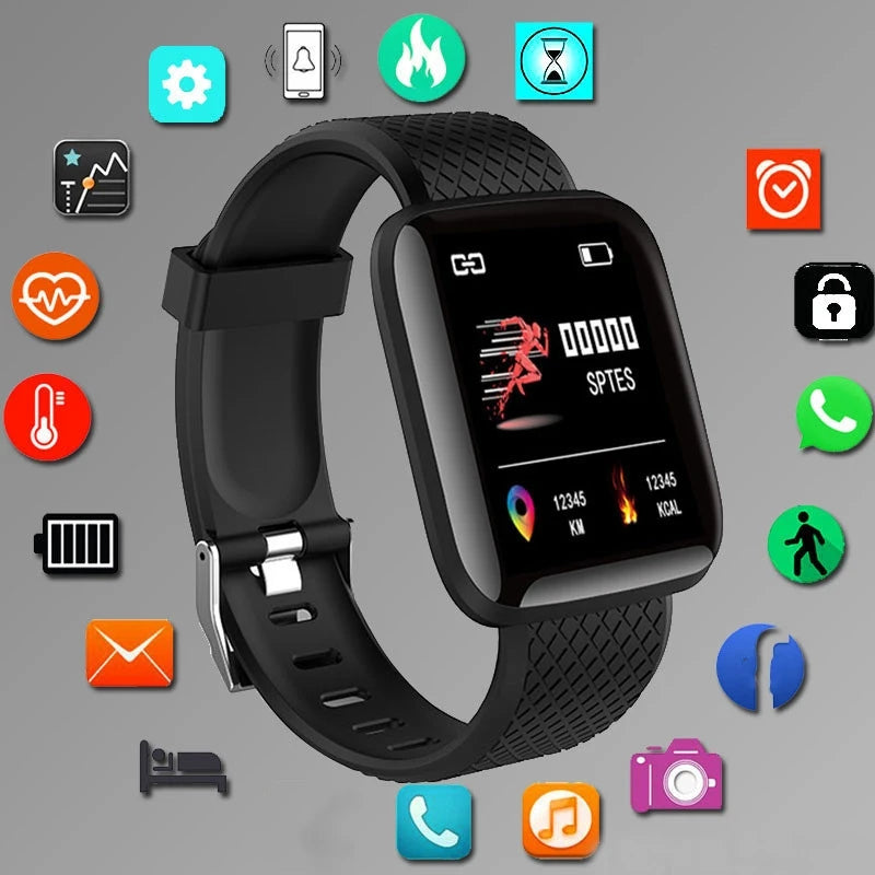 Smartwatch para hombre y mujer con monitor de actividad física, regalo de cumpleaños y reloj electrónico para Android/iOS.